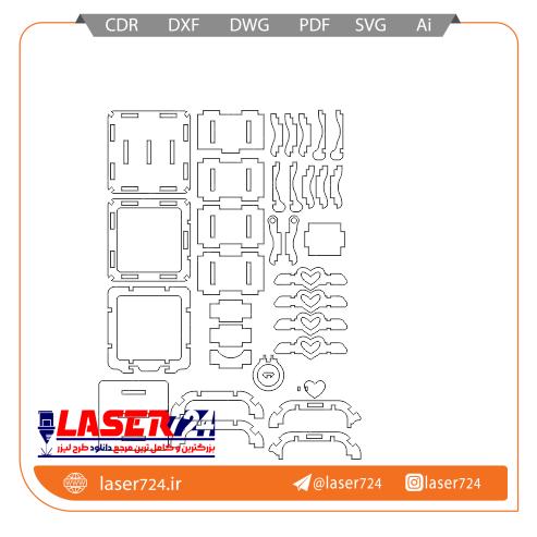 تصویر طرح لیزر جعبه جواهر کوچک #2